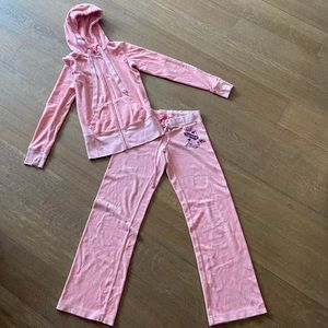 Juicy couture pink velour tracksuit